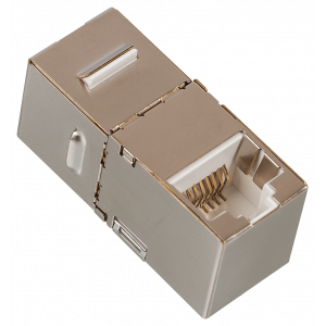 RJ-45 socket coupler, shielded, 90 degrees, category 6, Keystone form-factor
